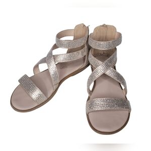 Dream Pairs, Gold Sparkle Gladiator Strappy Sandal, Girls' Size 13